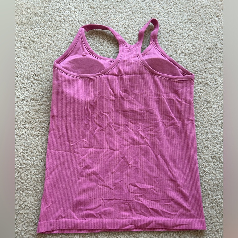 Lululemon pink ebb to street tank top size 10